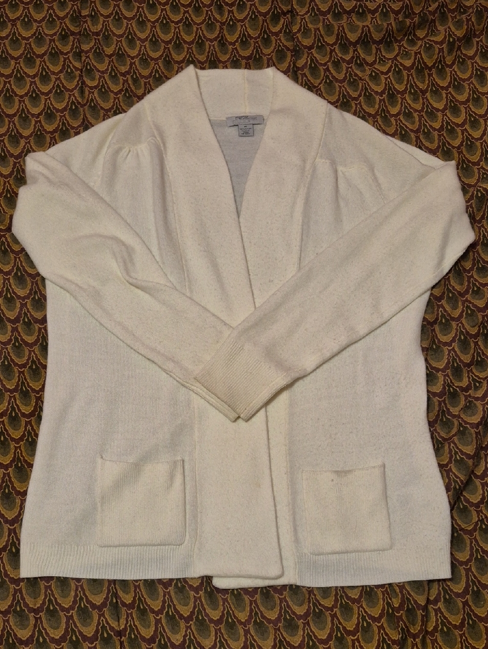 Mercer Street Studio Cream Open-Front Pocket Cardigan